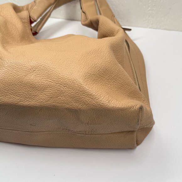 Kate Spade Mansfield Juniper Hobo Shoulder Bag Beige Leather Dual Zip Slouchy - Picture 6 of 16